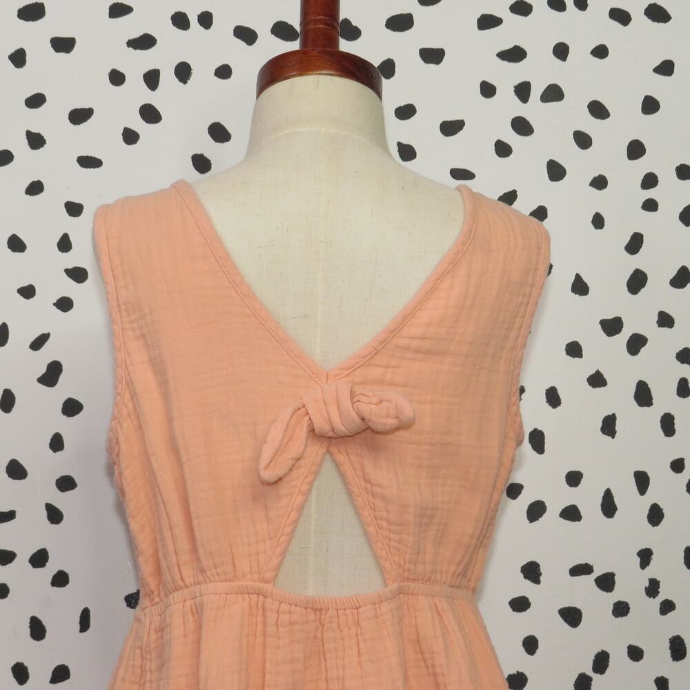 Cat & Jack Orange Sleeveless Tiered Cotton Gauze Girls Dress - Picture 4 of 6